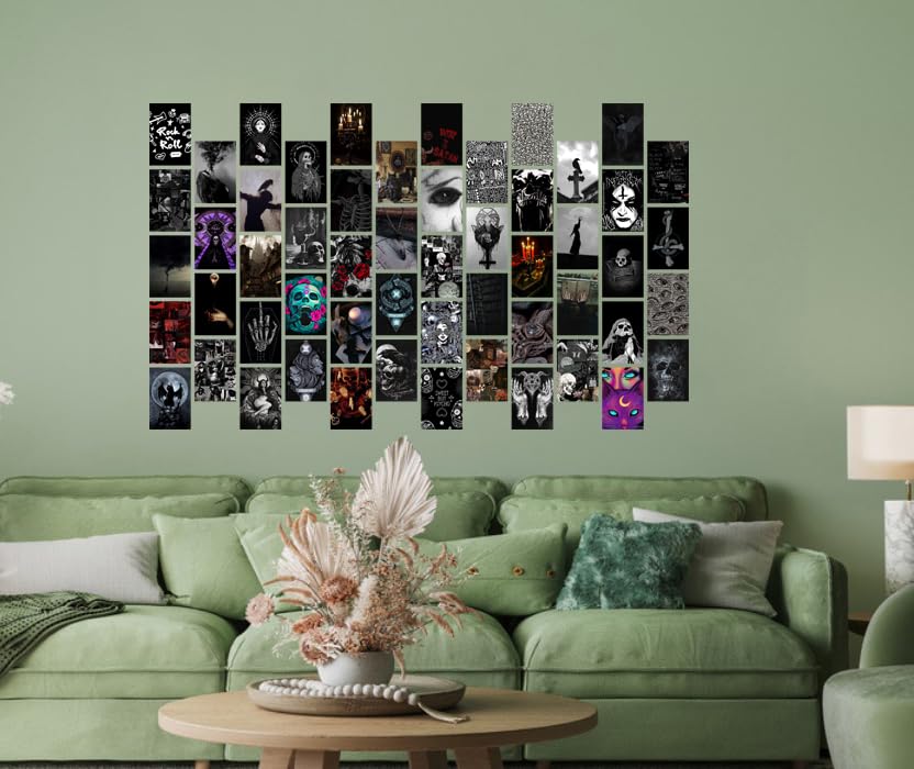 Image of Pack of 54 Gothic Wall Collage Kit Posters - 4 x 6 Inches Wall Decor Poster - Wall Art For Bedroom, Living room, Office - 1 Tissue Tape