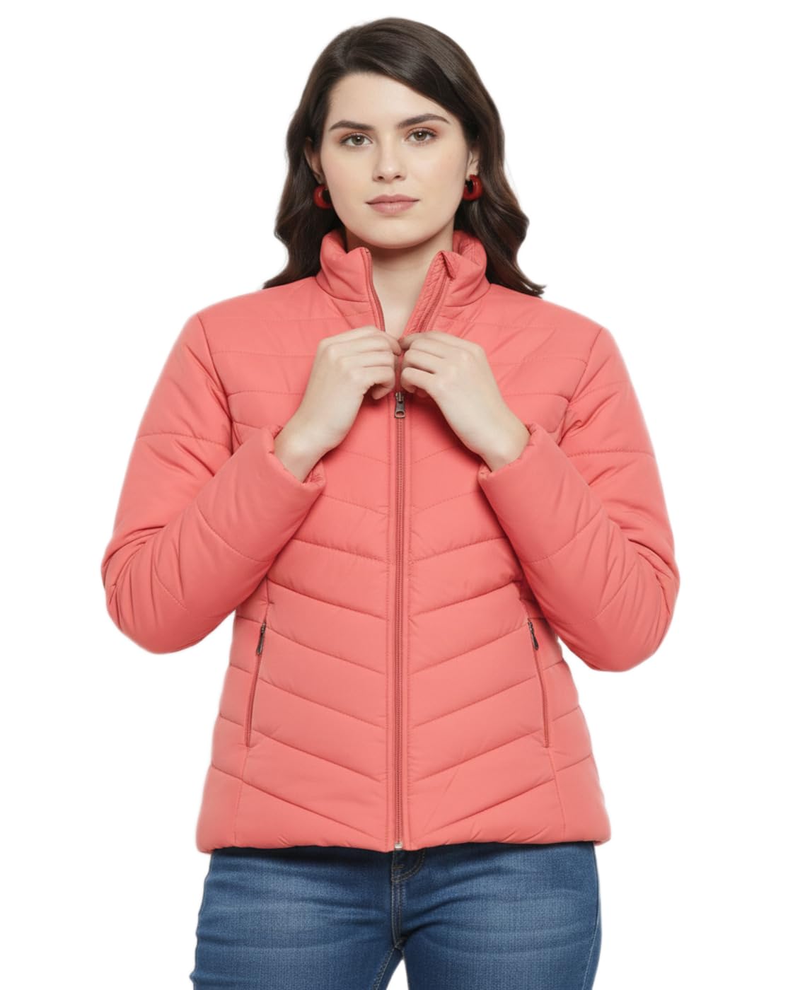 Women Quilted Puffer Jacket Soft Warm Winter Outerwear-picture-13