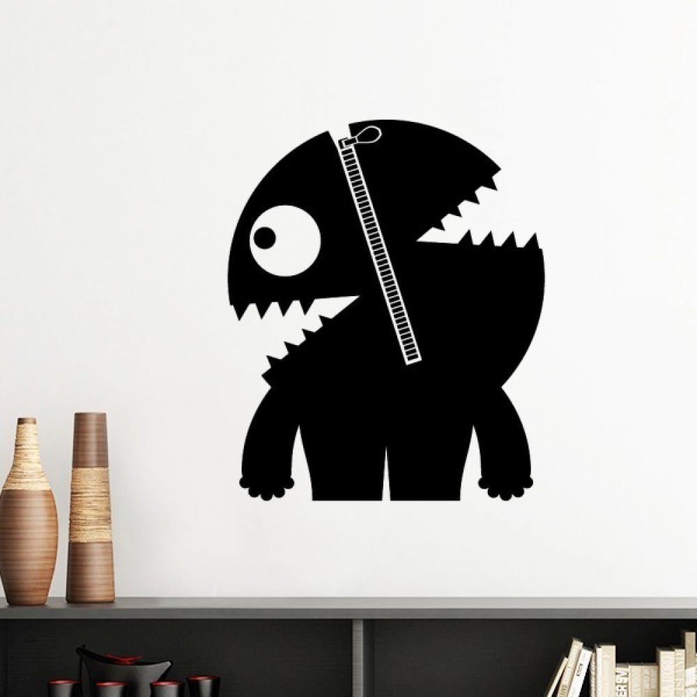 Sticker univers alien amovible de 50cm noir pour relooker une chambre facilement