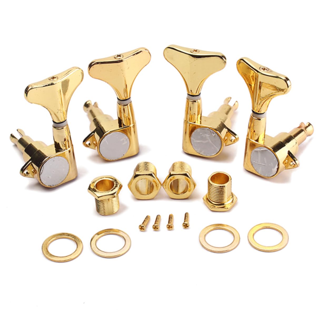 ifundom Gold Tuning Pegs for Bass Guitar 2r2l Tuners Black Metal Construction Electric Guitar Bass Accessories