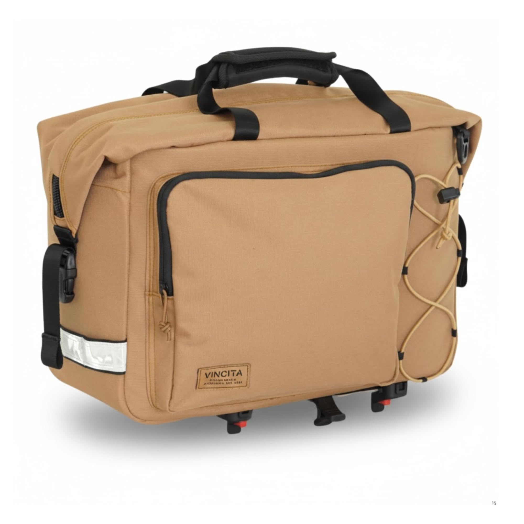 Vincita Nash Pro Bag – Borsa da portapacchi Premium per Brompton P Line & Advance Roller Rack, supporto KlickFix UniKlip 2, design senza colpo di tallone, elegante e funzionale per pendolarismo e