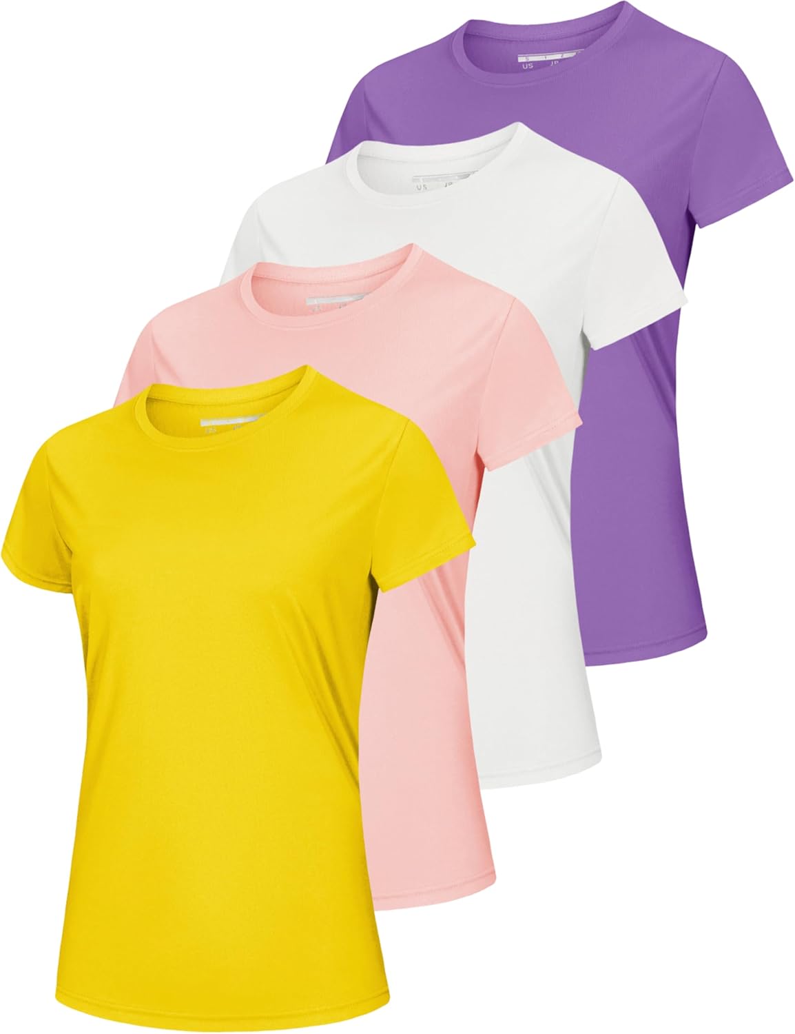MAGCOMSEN 4 Pack Women's Short Sleeve Workout T-Shirts UPF 50+ Moisture Wicking Rash Guard Dry Fit Athletic Running Tops
