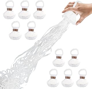 10 serpentinas para lanzar serpentinas, para cumpleaños, bodas, Navidad, carnaval, graduación, 10 unidades, color blanco