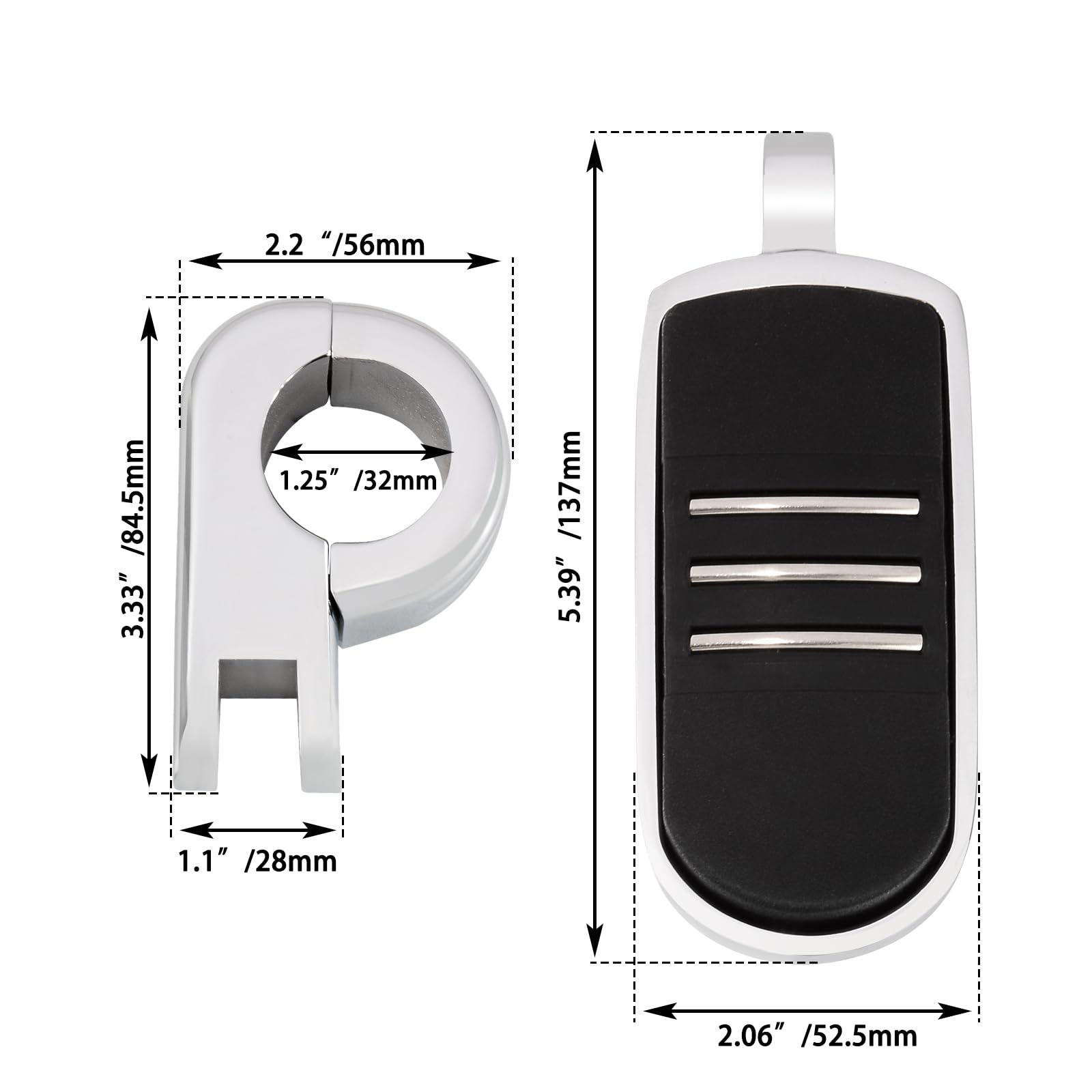 32 mm regulowane podnóżki Highway z zaciskami P, uniwersalne dopasowanie do Harley, Honda, Kawasaki, Suzuki, Yamaha, Indian, Victory Motor, z osłoną silnika 3,2 cm / pałąkiem