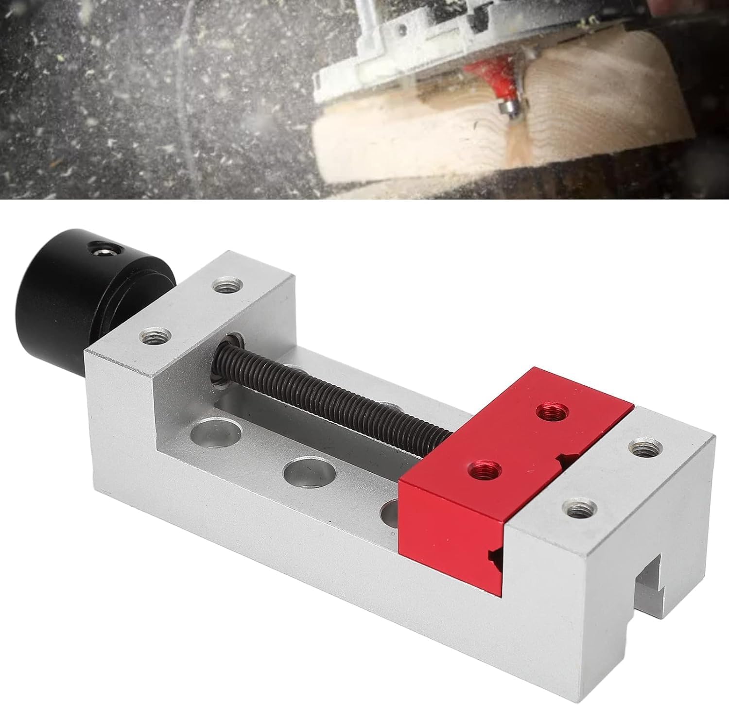 Bench Vise,Mini Drill Press Vice, Portable Jewelers Bench, Aluminum Universal Jaw Parallel Mini Flat Clamp Table Vise DIY Craft Carving Fixing Tool 2 Inch for Jewelry Walnut Nuclear Watch Repairing