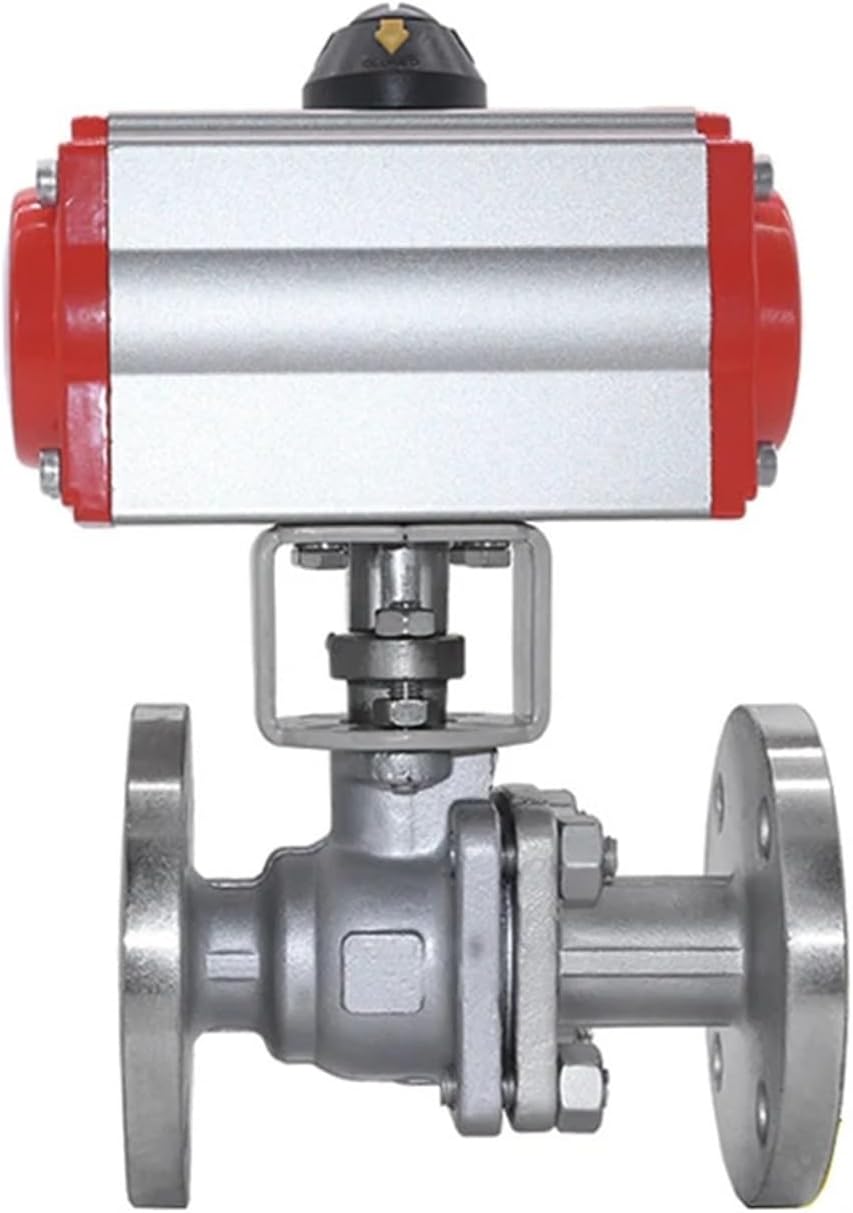 1PCS DN15 304 stainless steel flange pneumatic ball valve single acting cylinder high temperature steam flange ball valve