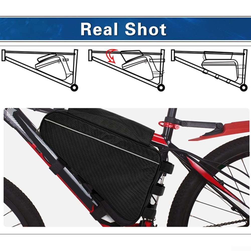 Nylon-Fahrradtasche, strapazierfähig, wasserdicht, Aufbewahrungstasche für Mountainbike, E-Bike, Pendeln, Radfahren, 44, 5 x 9, 5 x 26, 5 cm