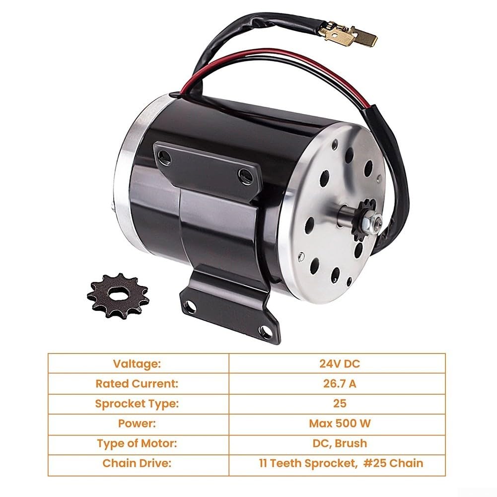 Moteur Électrique 24V 500W pour Go-Kart et Minibike