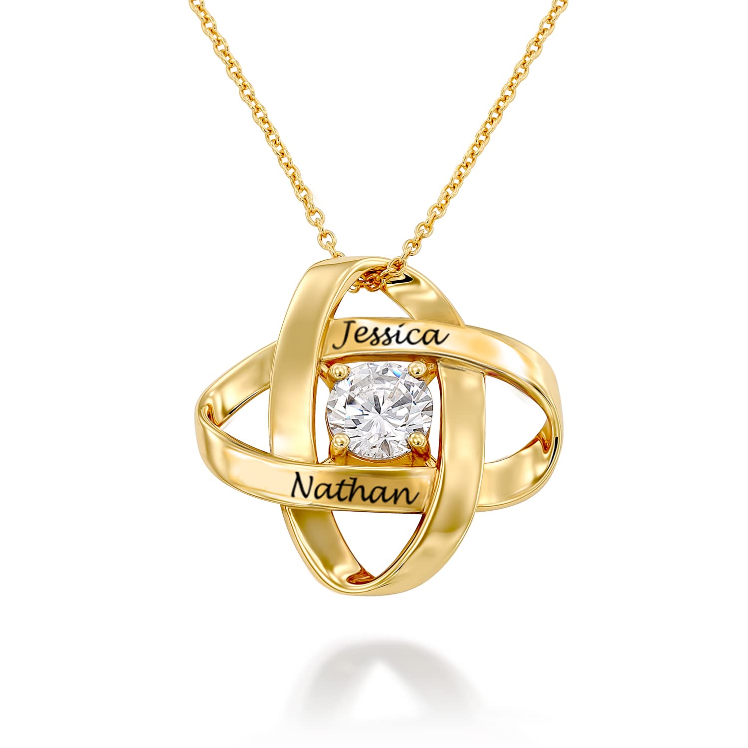 MyNameNecklace MYKA - Collar Eternal Grabado con Zirconia Cúbica - Joyería personalizada Regalo con nombres para Mamá, Novia, Día de la madre, Navidad, Aniversario