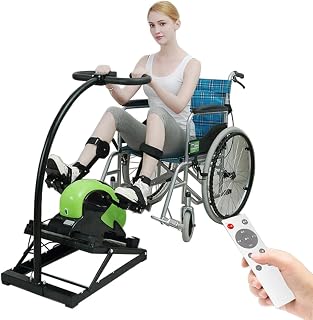 Pedal Exerciser for Seniors, Home Electric Exercise Bike with Leg Protector Bracket & Armrests, Rehabilitation Trainer for Elderly Handicapped & Disabled