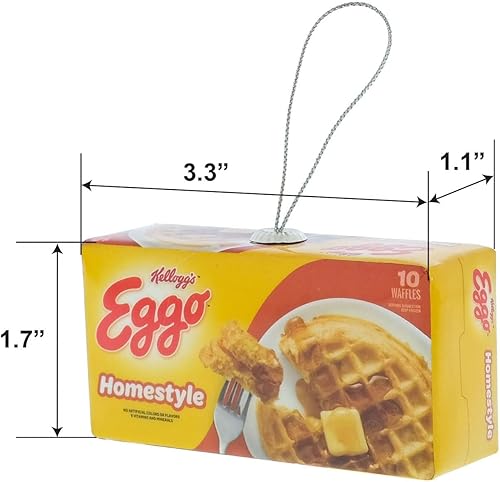 Miniatura 2 de Juego de adornos de Navidad Pop Tart and Eggo, decoración de árbol para interiores y exteriores, decoración para el hogar, paquete de 2