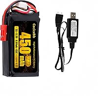 Vista 1 de Batería LiPo de 11.1V 450mAh 450mAh con enchufe JST para FPV E-flite Blade 180 CFX Torrent 110 Baby Hawk Micro 1 Pack con 11.1V USB Cable de carga
