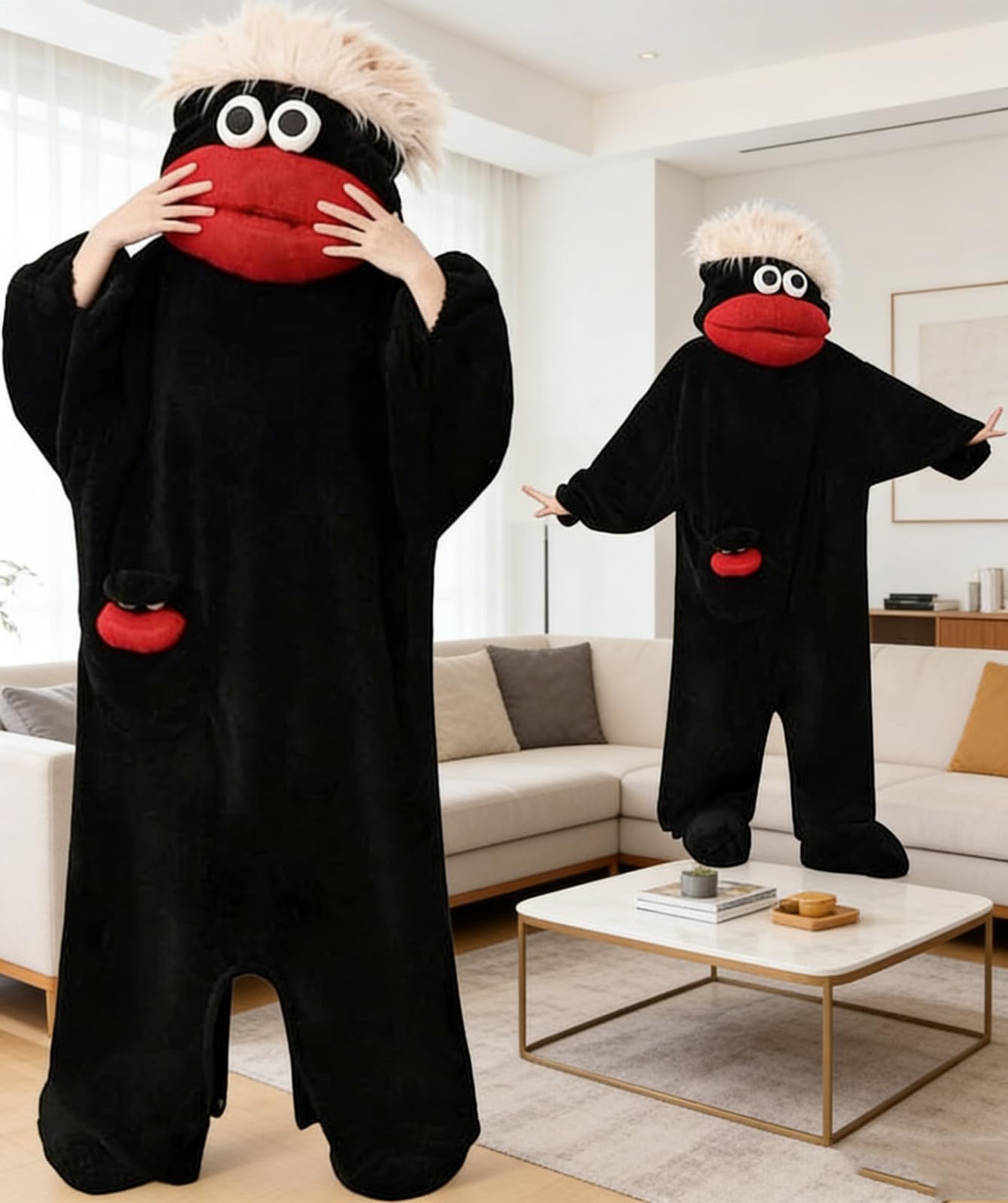 Ybing Tuta da notte per adulti, costume di carnevale, pigiama in pile