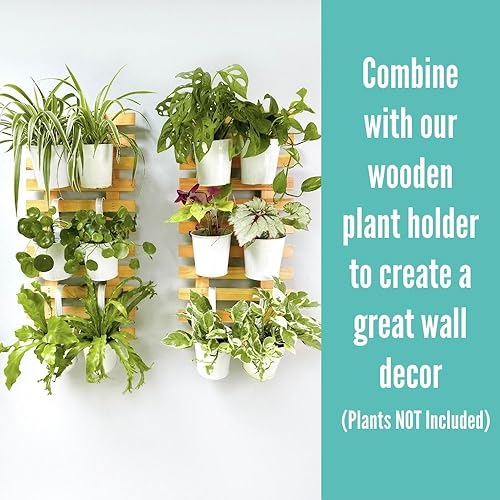 Miniatura 7 de LaLaGreen - Maceta colgante de 6 pulgadas, paquete de 10 macetas grandes de metal blanco sobre riel, barandilla de balcón, cubos colgantes para