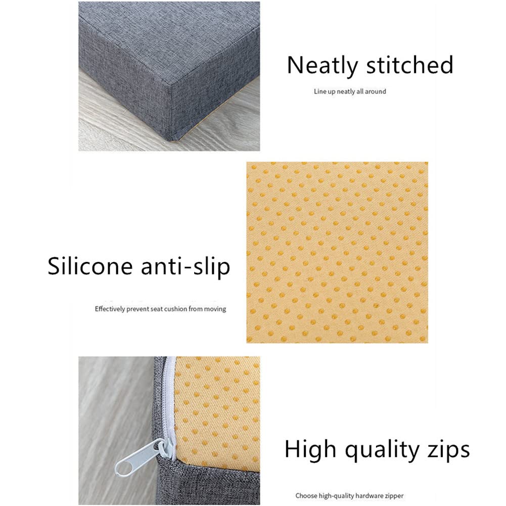 Cuscino in memory foam, antiscivolo, per sedia, tavolo, per interni/esterni, per auto, ufficio, divano (45 x 45 x 5 cm, rosso)