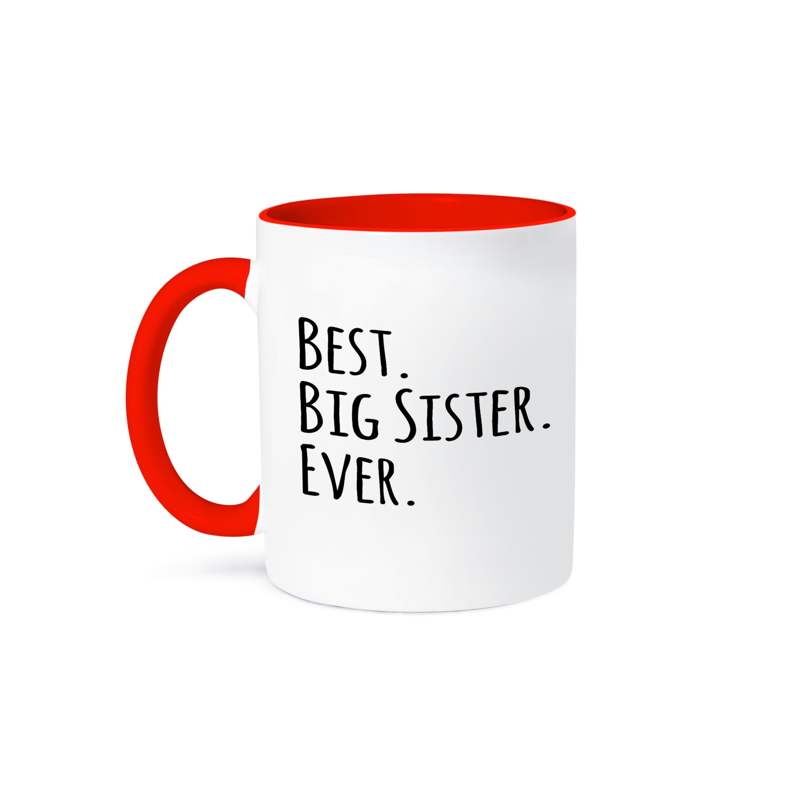 3dRose mug_203250_5 Best Big Sister Ever - Gifts For Siblings - Black Text Mug, Black/Red, 11 oz