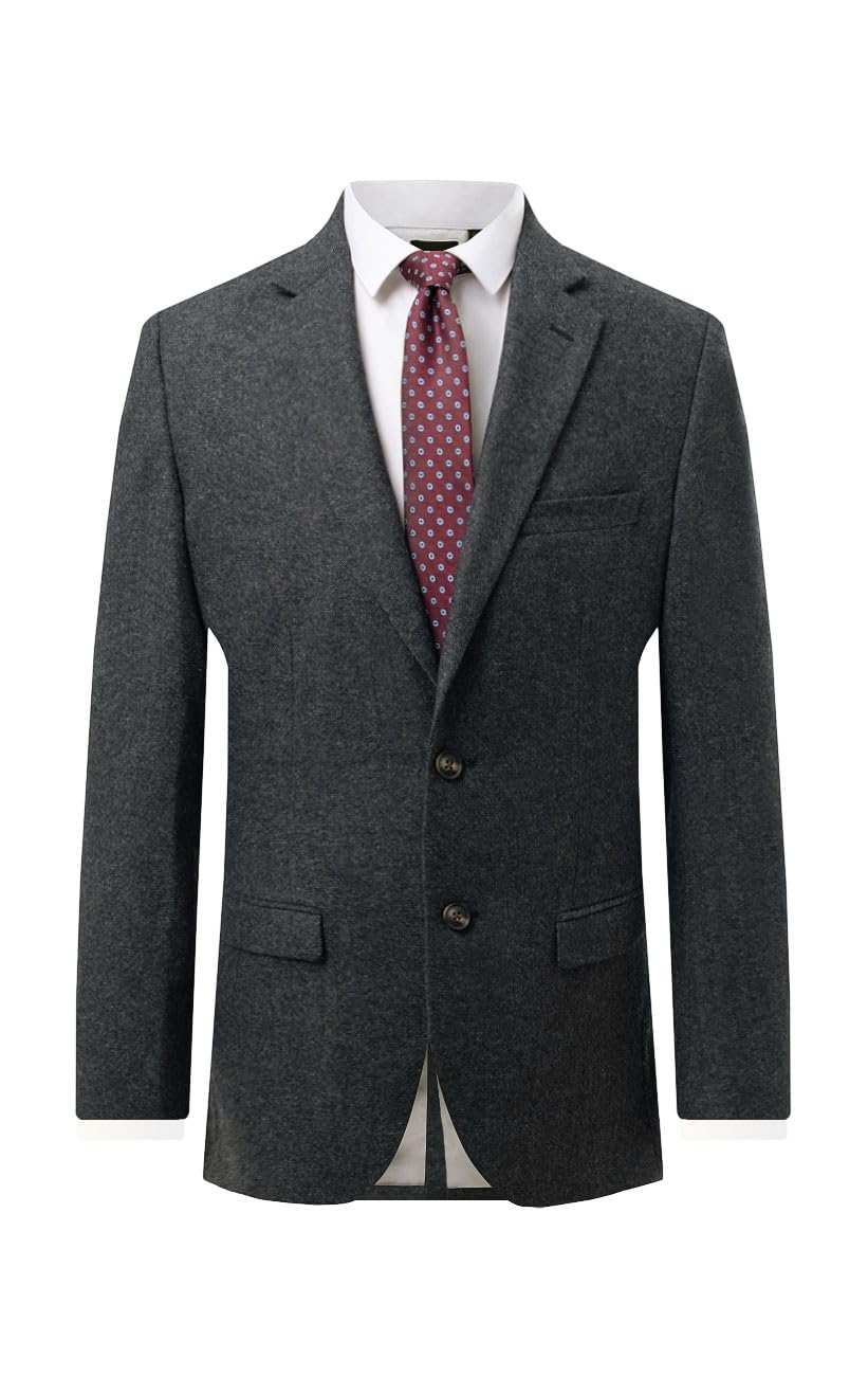 Dobell Men's Grey Donegal Tweed Jacket Regular Fit Notch Lapel-50S