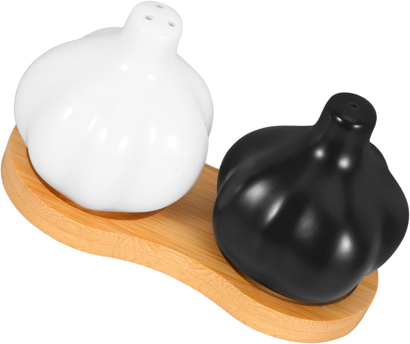 Ceramic Garlic Shaped Pepper Shakers with 80ml Capacity, Leak-proof Salt and Spice Storage Bottles for Home Cooking and Kitchen Use, Easy to Clean and Organized Storage