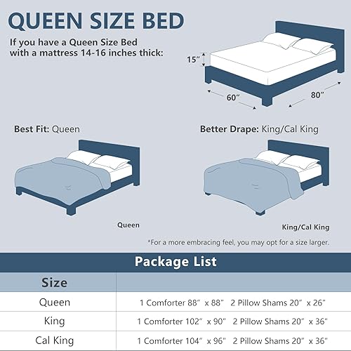 Miniatura 7 de CozyLux Juego de edredón tamaño Queen  Edredón de lujo suave de 3 piezas con teñido catiónico verde oliva para todas las estaciones, juegos de cama