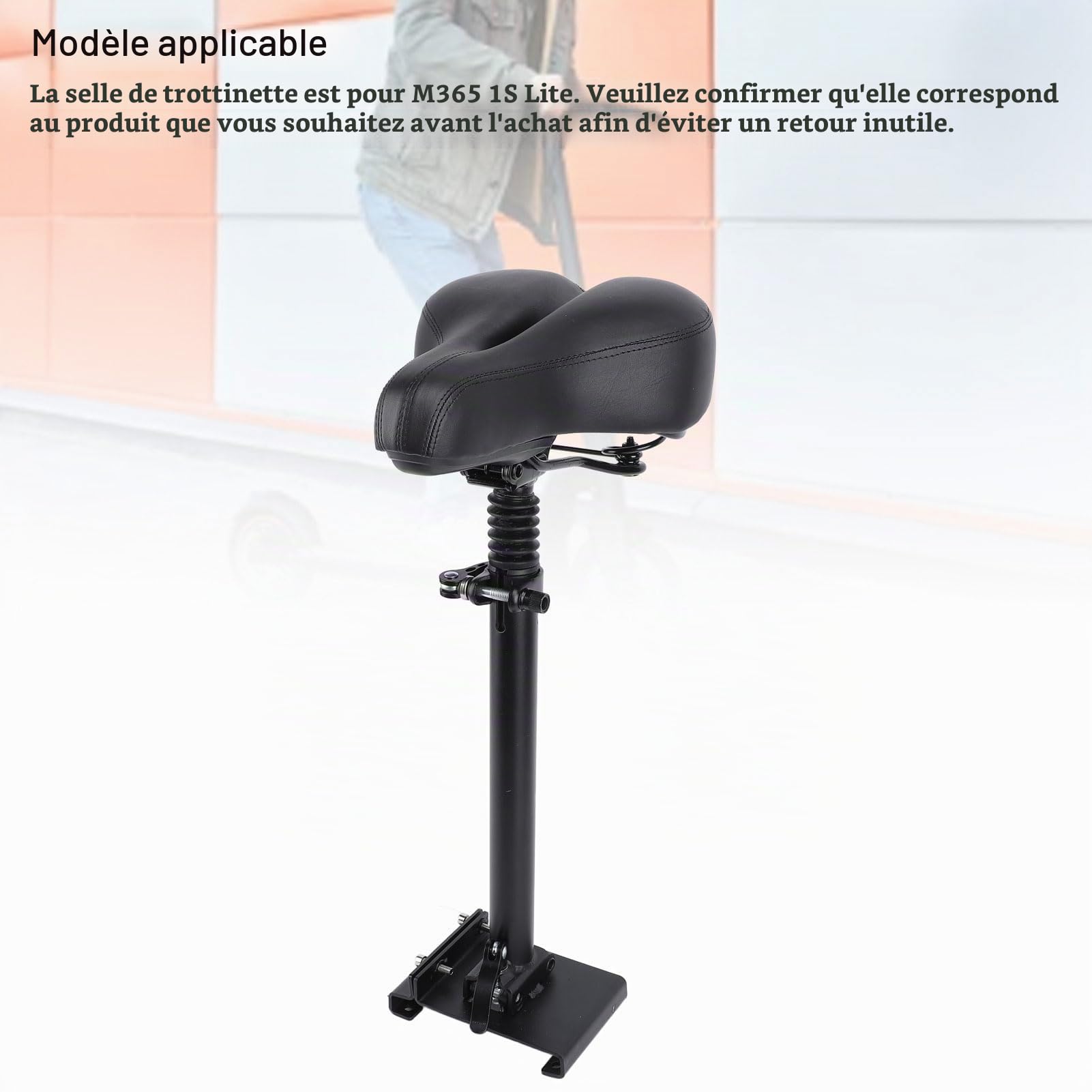 Siege de Trottinette Électrique pour Xiaomi M365 1S Lite, Selle de Siège de Scooter Électrique Pliable Hauteur Réglable Ergonomique Amortissant Les Chocs avec Tournevis Clé