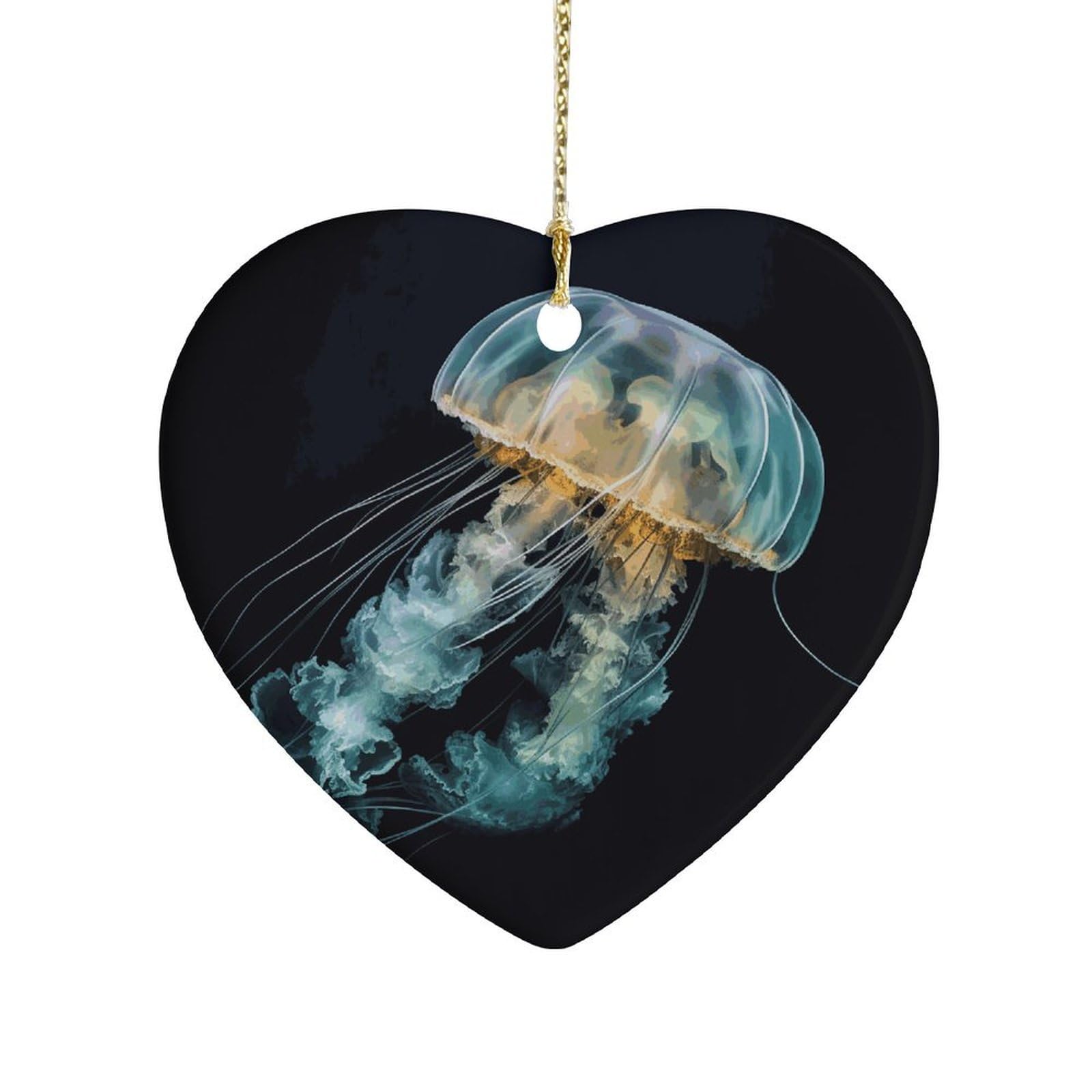 Fekiloot Style Jellyfish2 Ceramic Ornament Home Decor Keepsake
