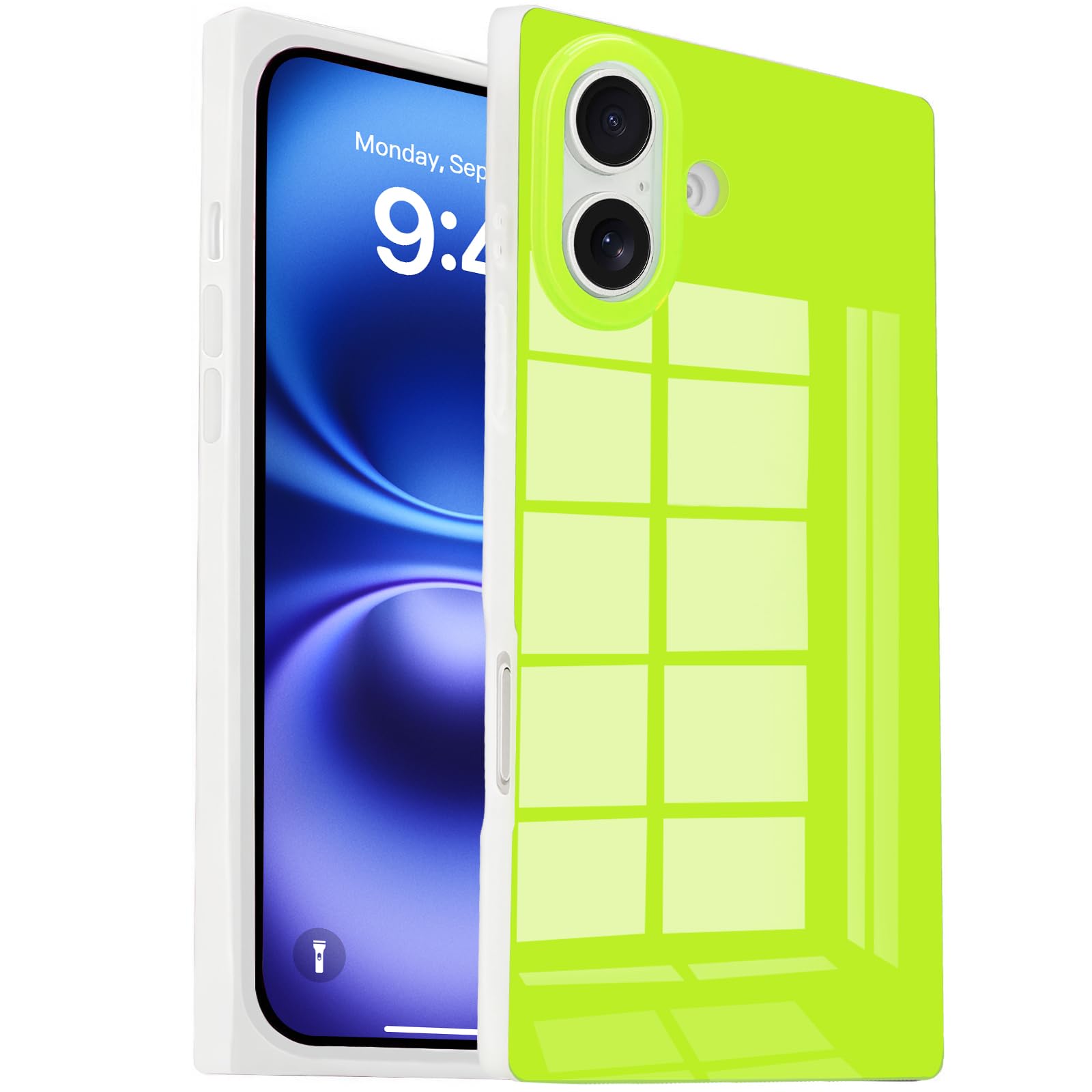 Omorro Compatible With IPhone 16 Iridescent Pink Matte Laser Rectangle Fluorescent