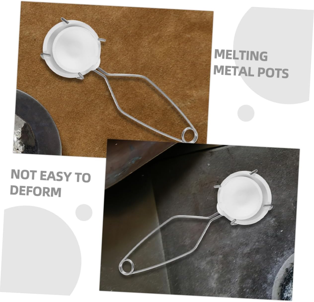 Beatifufu 1set Metal Smelting Tools Melting Crucibles Kit Tongs for Jewelry Making and Metal Casting High Resistance for Melting