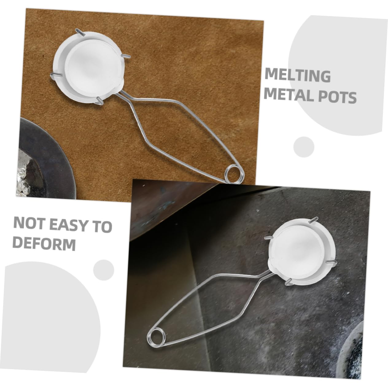 Beatifufu 1Set Metal Melting Furnace Kit Crucible with Tongs for Jewelry Casting Includes Crucibles and Crucible Tongs for Melting