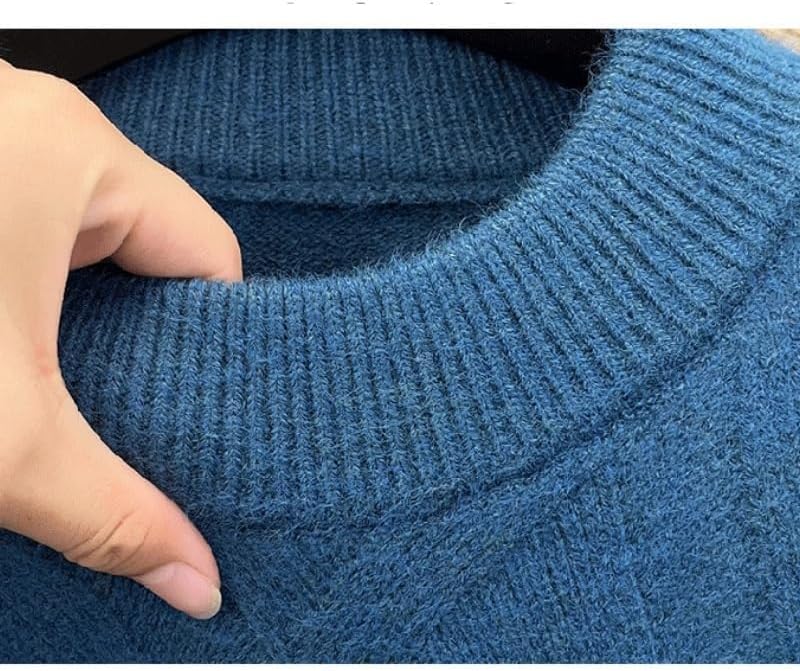 Men's Knitted Base Sweater Casual Semi High Neck Sweaters