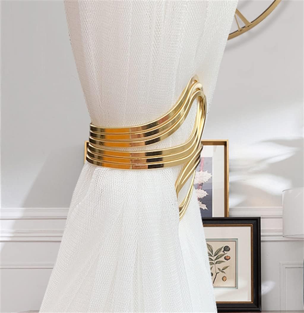 Curtain Strap Metal Spiral Soft Decoration Living Room Bedroom Simple Curtain Clip Curtain Buckle(B-One Size)