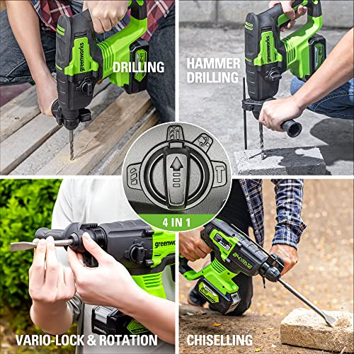 Greenworks HM24L411 24V Lithium-Ion Brushless Sds 2J Heavy Duty Rotary Hammer Drill thumb #6