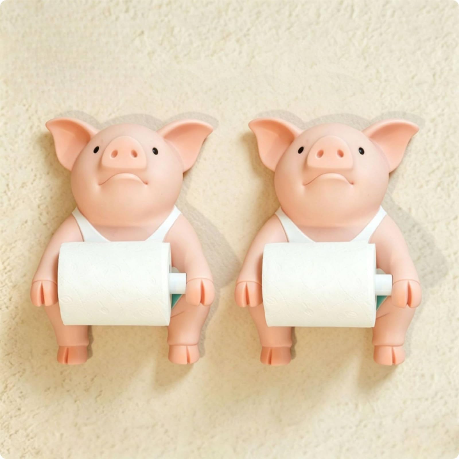 Porta Carta Igienica con Forma di Animale Carino Porta Rotolo a Forma di Animale orabile Portarotolo per Toilette, Fitness Pig