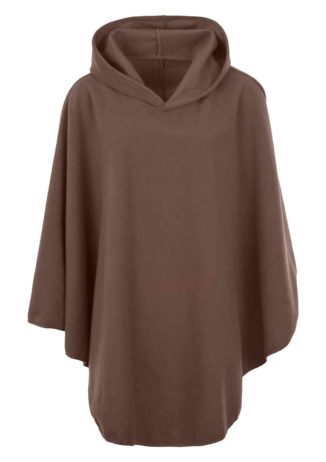 KK Fashion Lines Ladies Womens Fleece Poncho Capes Hooded Anti Pill Fleece Cosy Winter Warm (Taupe, One Size)