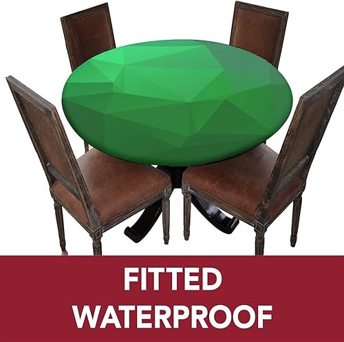 Vista 26 de Mantel redondo abstracto ajustado con borde elástico, estampado de flores, estampado tradicional, de poliéster, se adapta a mesa redonda de 36