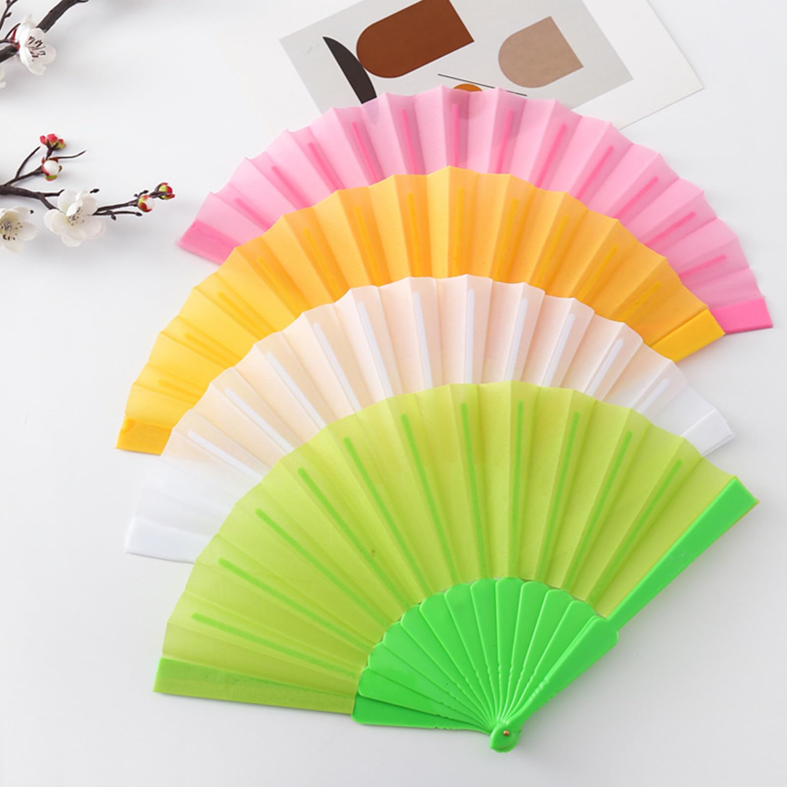 Abanico plegable chino retro de mano grande para baile cosplay fiesta