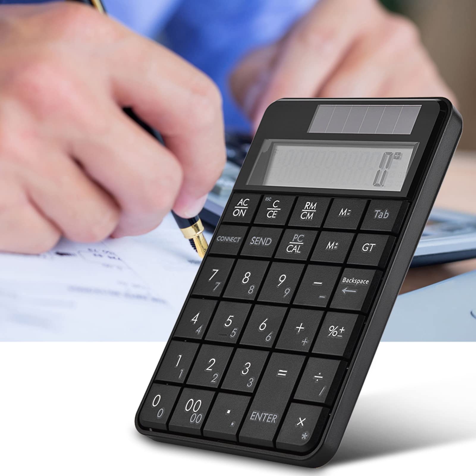 EIMSOAH 2.4G Ultra Slim Number Pad, 2 in 1 Numeric Keypad and Calculator 190g Compact and Lightweight for Calculation for Laptop Desktop