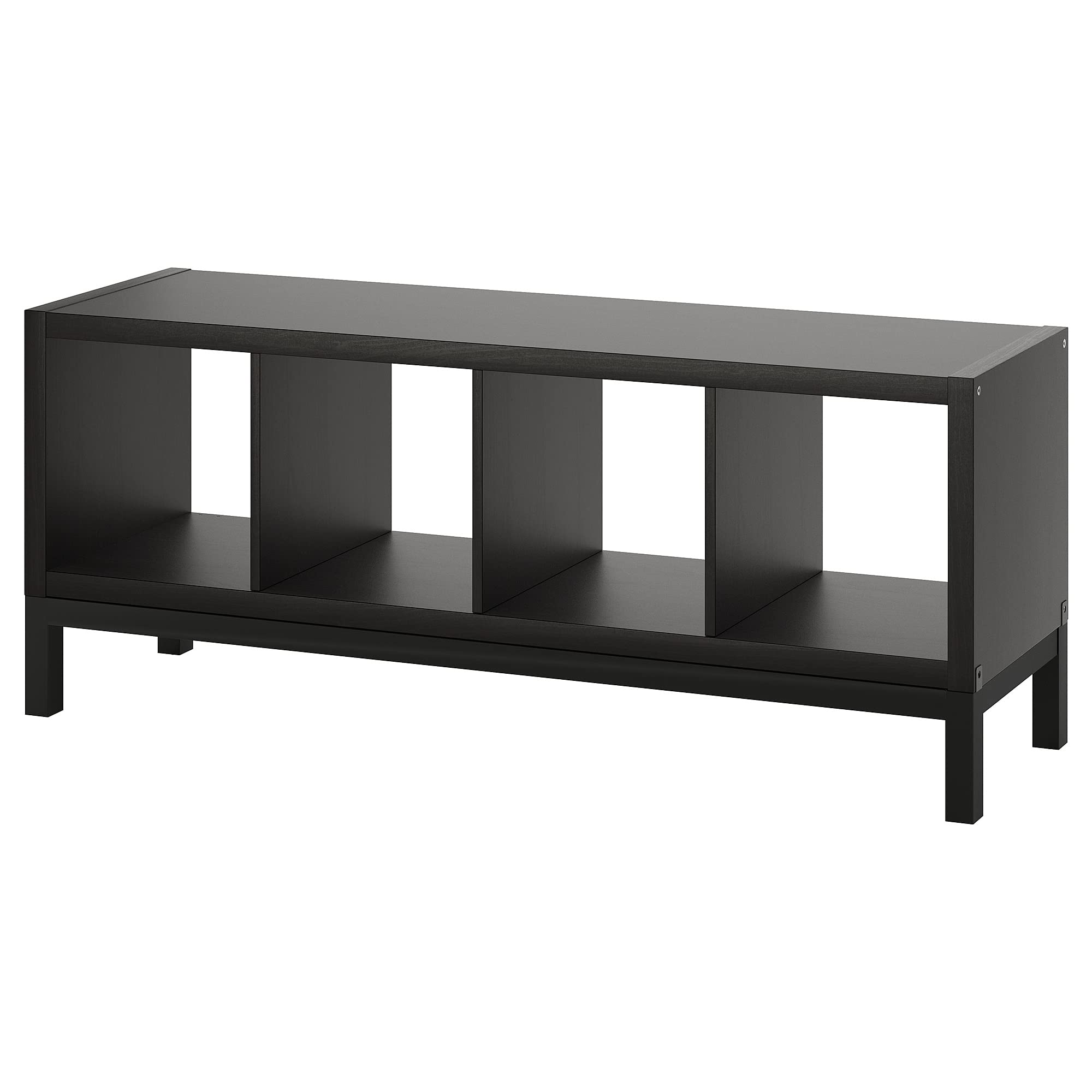 Étagère KALLAX design industriel noir et marron pour organiser un salon ou un bureau moderne