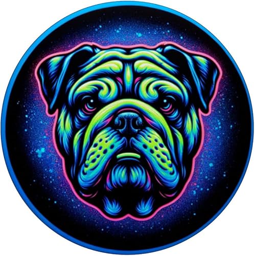 Miniatura 3 de Vibrante Bulldog Inglés Blacklight Art PopSockets Standard PopGrip