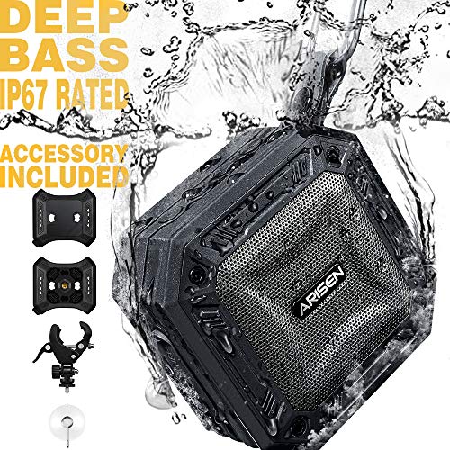 Portable Bluetooth Speakers, Arisen RockRock IP67 Waterproof Outdoor Clip Speaker with Loud Sound