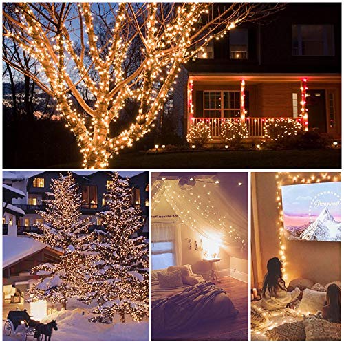 UPGRADE 66Ft 200 LED Waterproof Fairy Lights Battery Operated, 8 Modes Copper String Lights with Remote Control for Bedroom Dorm Indoor & Outdoor Decorations