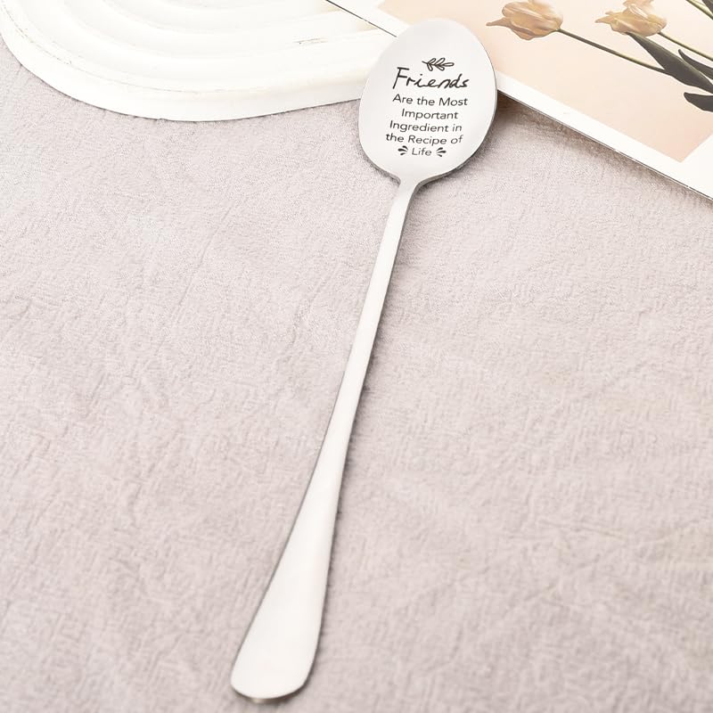 Personalized Engraved Spoon For Besties - Friendship Day, Coffee Lover, Long Distance Gift Idea For Men & Women (7 Inch, Stainless Steel) - View #5