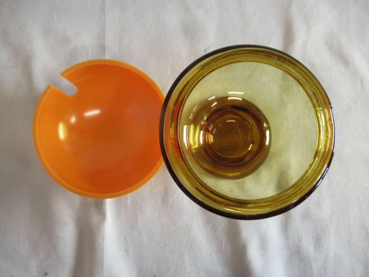Amazon.co.jp: 保管品□カメイガラス□琥珀 昭和レトロ カップ