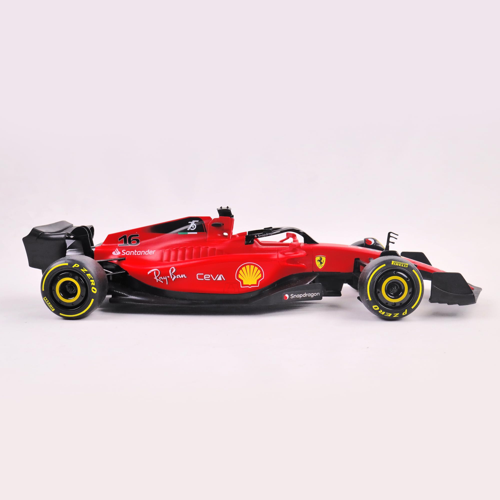 TURBO CHALLENGE - Ferrari F1-75 - RC Prestige - 095643 - Auto Radiocomandata - Rosso - 1/18 - Plastica - Giocattolo per Bambini - Regali - Compleanno - Formula 1 - Adesivi Inclusi - dai 6 anni