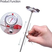 Vista 7 de KT THERMO Termómetro de caramelo/freír profundo con lectura instantánea, termómetro analógico, termómetro de carne con pincho de acero inoxidable
