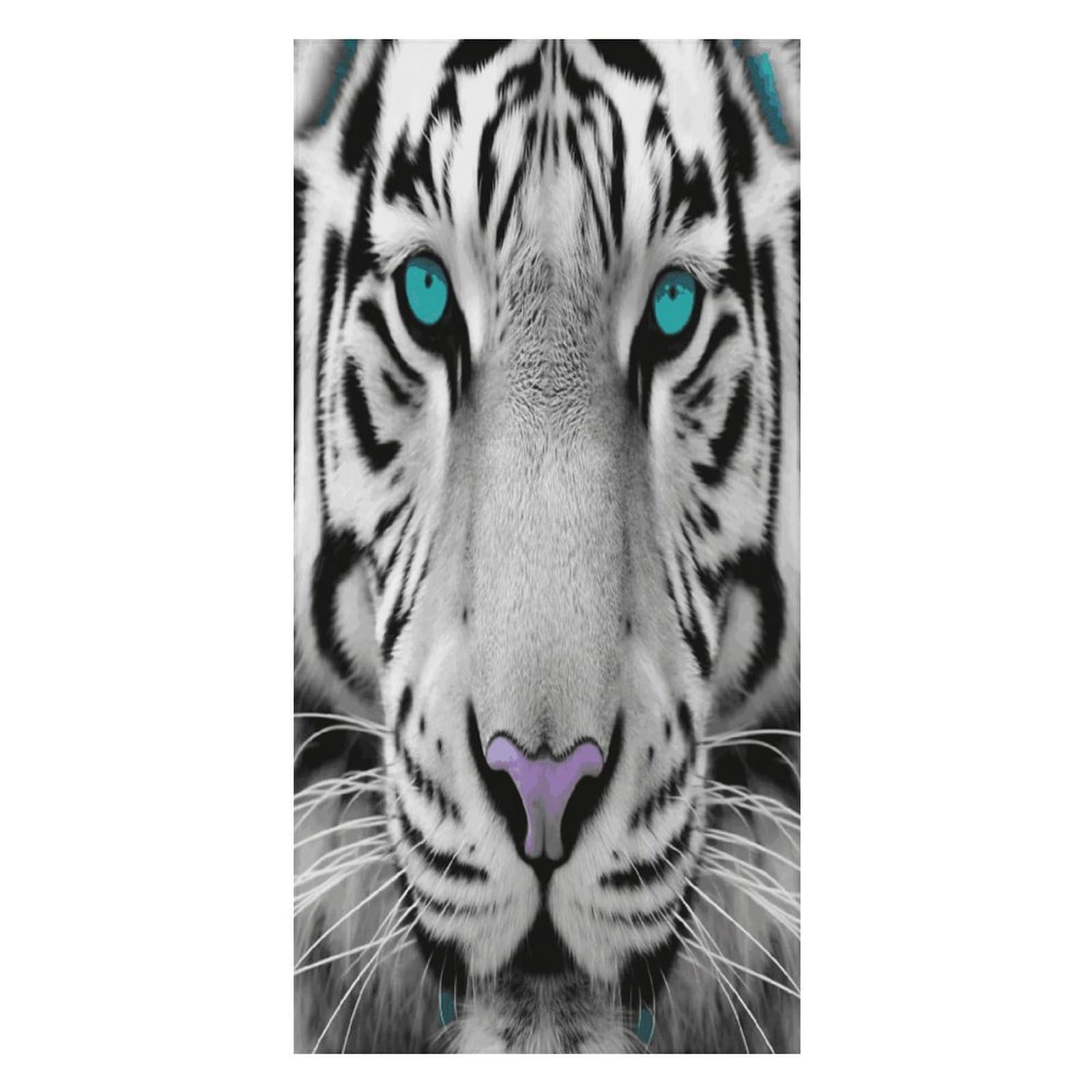 JTREHY Tiger with Teal Eyes Beach Towel Extremely Soft Oversized Towels Lightweight Sports Absorbent Bath Towel Suitable 160"x80" for Swimming Camping Beach