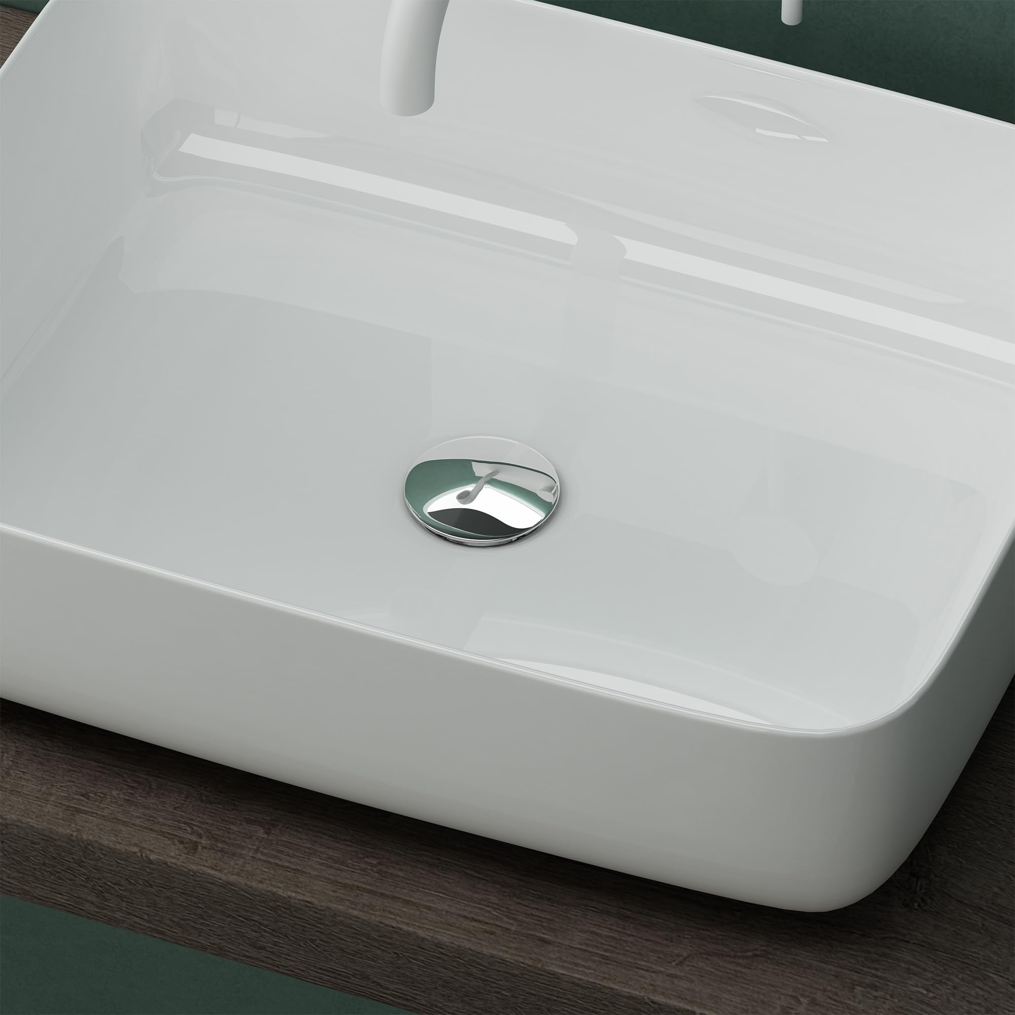 Mai & Mai Vasque Carrée à Poser 38,5x38,5x14cm Blanc sans Trop-Plein | Lave Mains, Céramique, Format Compact pour WC d'Invités, Raccordement Standard, BR106