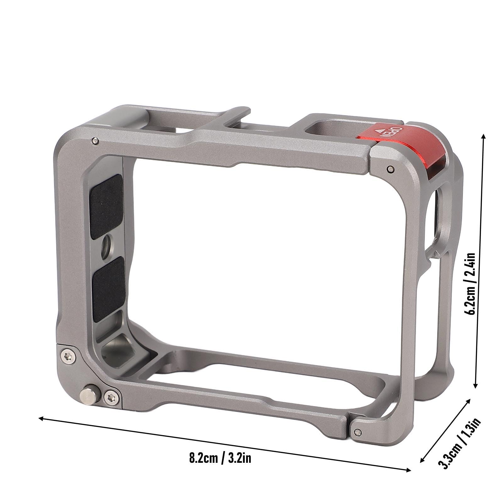 Alomejor Boîtier de Cadre de Protection de Caméra, Cage Légère en Alliage D'aluminium pour Pro 2, Interface D'extension de Chaussure Froide, pour Les Amateurs de Vlogging