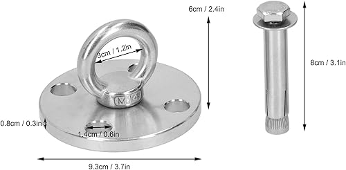 Miniatura 2 de Colgadores de columpio resistentes, gancho colgante de hamaca de capacidad de 1100 libras, juego de ganchos de fijación de columpio de acero