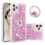 Compatible con Apple Phone 11 Pro MAX Glitter Fundas con Soporte, Silicona Funda Bumper Antiamarillo Funda Transparente liquida Carcasa Anti-Rasguños Ultrafina Cover Protectora para iPhone 11 Pro MAX