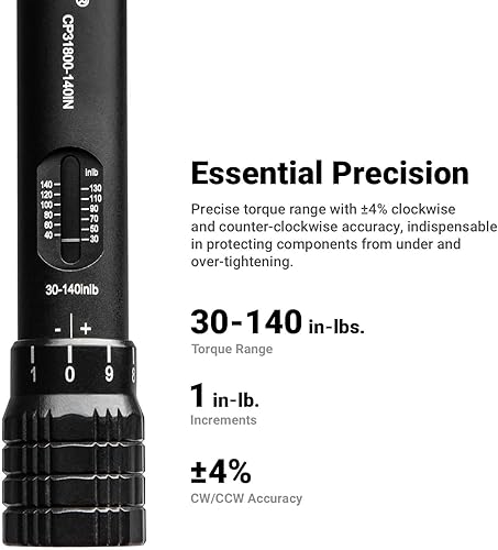 Miniatura 9 de Capri Tools Juego de mini llaves dinamométricas de 14 pulgadas, 3-16 Nm